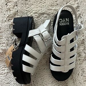 NWT Madden NYC Women's White Strappy Sandals